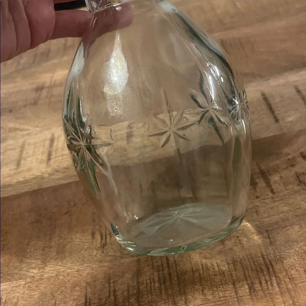 Vintage Liquor Bottle Bar Decanter Celestial Star Pattern Mid Century